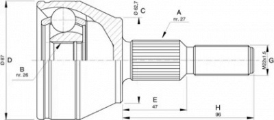 OPEN PARTS cvj575110 -  Шарнирный комплект, приводной вал
